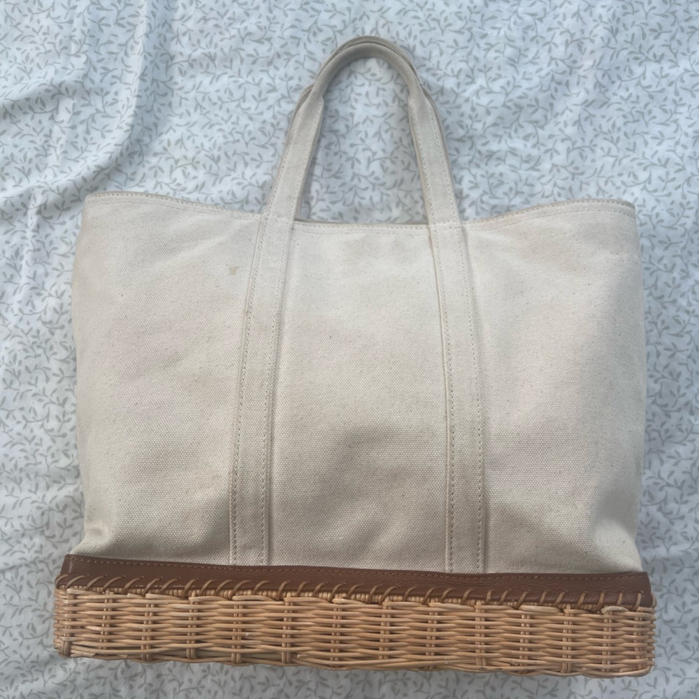 Elegant Cream and Tan Tote Bag